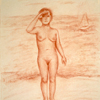 Fine art figurative conte drawing