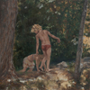 Oil on Linen - Young Girls and Tree