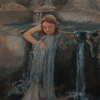 Oil on Linen - Girl in Flowing Pool of Water